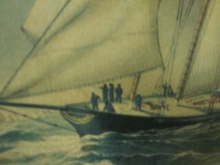 2 Vintage Studio Art Sailing Ship Nautical Lamp Shade Clipper one Andres Ordinas 3