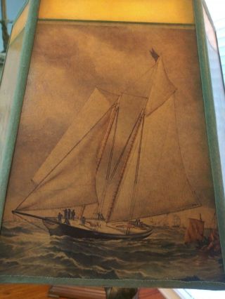 2 Vintage Studio Art Sailing Ship Nautical Lamp Shade Clipper one Andres Ordinas 8
