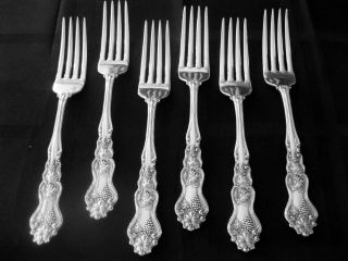 Moselle Flatware American Silver Co.  Art Nouveau C.  1906 Set Of 6 Dinner Forks