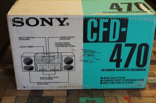 Sony Cfd - 470 Cd Radio Cassette Recorder,  Old Stock,  Ghetto Blaster,  Vintage