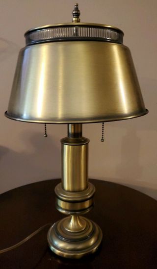 Vintage Tole Metal Brass Table Desk Lamp.