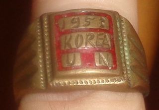 Rare Vintage 1953 Hand Etched Korea War U.  N.  Brass Men 
