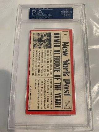 Thurman Munson card 1971 Topps Greatest Moments 1 PSA EX - 5 Yankees Rare 2
