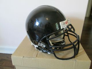 Vintage Riddell Football Helmet Glossy Black Sz Large No Model Marking No Vents