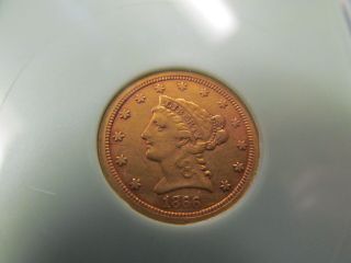 1866 - S Gold $21/2 Dollar Liberty Quarter Eagle Coin - Low Mintage - Rare
