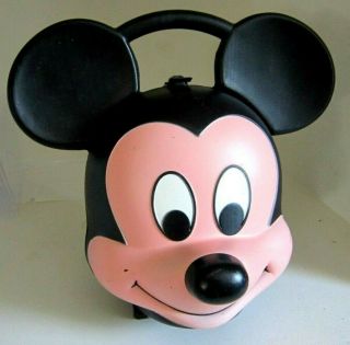 Disney Mickey Mouse Head Lunch Box - Vintage Aladdin 1980s