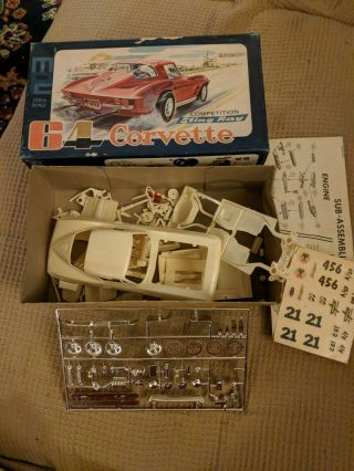 Vintage Mpc 1964 Chevy Corvette Sting Ray Hardtop Model Car Kit