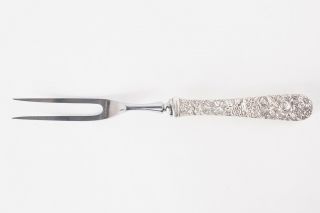 S.  Kirk & Son Repousse Pattern Sterling Silver Steak Carving Fork