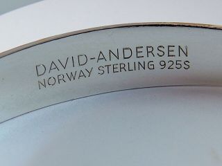 DAVID ANDERSEN NORWAY HEAVY SOLID STERLING SILVER VIKING SAGA BANGLE BRACELET 8