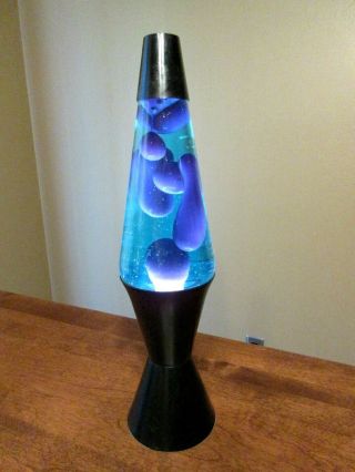 Vtg Black " Lava Lite " Midnight Series - Turquoise/purple Lava - 16 " Tall