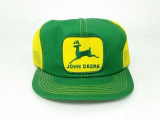 Vintage Nos John Deere Patch Mesh Snapback Trucker Hat Usa K - Products