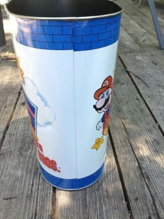 Vintage 1988 Mario Bros Trash Can Waste Basket 1988 6