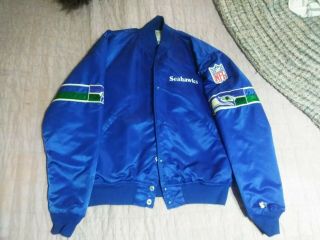 Vintage Seattle Seahawks Starter Satin Jacket Blue,  Size L