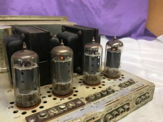 Fisher X - 100 - C Stereo Vintage Tube Amplifier Amp Powers Up But Needs Work 6
