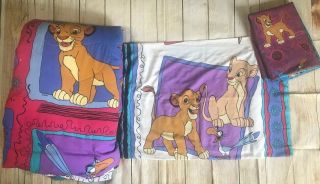 The Lion King Vintage Twin Flat Sheet,  Twin Reversible Comforter & Pillowcase