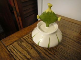 Vintage Holt Howard Pixieware Olive Jar and Fork 2