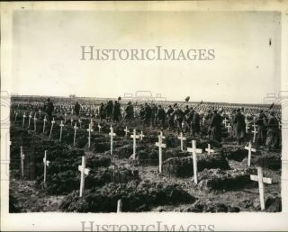 1945 Press Photo German Prisoners Of War Marched Past Graves In Belgium