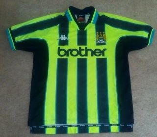 Manchester City Kappa Away 3rd 1998 - 99 Football Shirt Retro Vintage Trikot Oasis