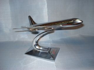 Vintage Boeing Jet Stratotanker Chrome Metal Desk Model Allyn Sales Company Rare