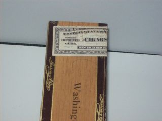 Vintage la flor de garcia y vega washingtons Wooden Cigar Box series 1953 3