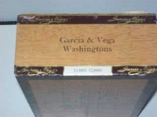 Vintage la flor de garcia y vega washingtons Wooden Cigar Box series 1953 4