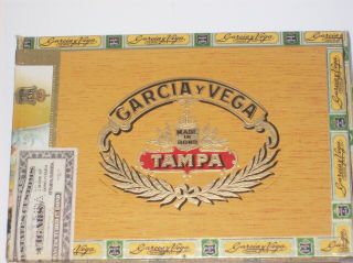 Vintage Garcia Y Vega Tampa Wooden Cigar Box Florida Series 1953