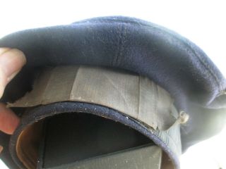 Vintage WWII Era US Navy Uniform Blue Wool Pancake Flat Top Hat Cap 1940s 1950s 2