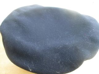 Vintage WWII Era US Navy Uniform Blue Wool Pancake Flat Top Hat Cap 1940s 1950s 4