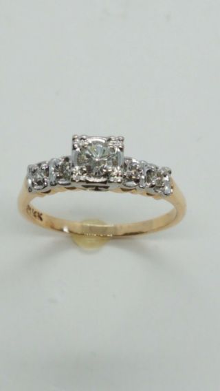 Vintage Estate 0.  40 Ct Vs2 Diamonds 14k Gold Engagement Solitaire Ring