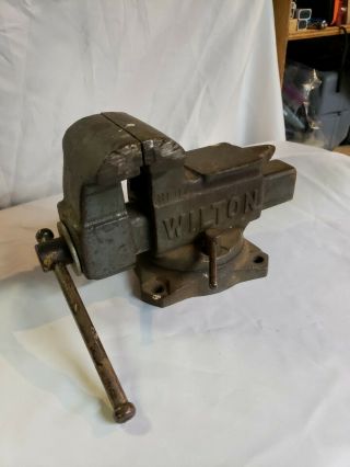 Vintage Wilton Made In Usa 3.  5 " Machinist Vise Swivel Base Anvil Top No.  643
