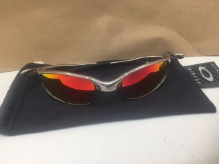 ‼ OAKLEY Juliet X Metal Polished Frames Ruby Iridium Lens AUTHENTIC RARE 10