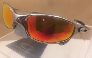 ‼ OAKLEY Juliet X Metal Polished Frames Ruby Iridium Lens AUTHENTIC RARE 3