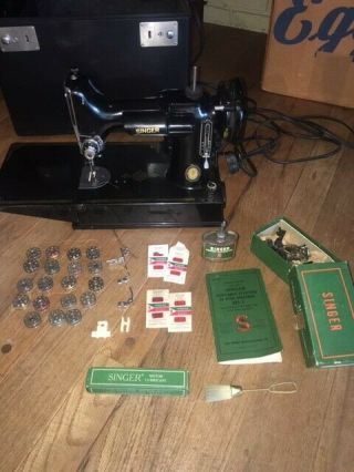 1951 Vintage Singer Centennial Model 221 - 1 Sewing Machine Case/bonus