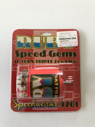 Vintage Trinity Speed Gems Ruby Brushed Racing Motor - Packaging - Rare & Htf