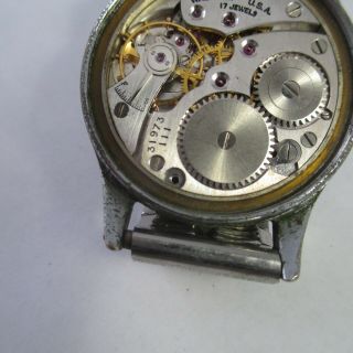 Vintage WWII U.  S.  ARMY MILITARY WALTHAM 17J 6/0 - B WRIST WATCH 6