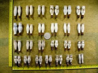 50 X Excavated Vintage Victorian Bisque Binding Doll Legs All Pairs Age 1860