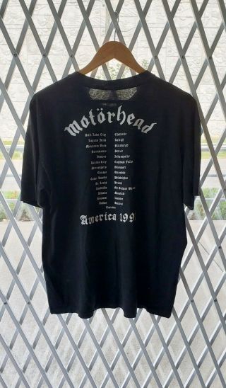 Vintage 90 ' s MOTORHEAD America Tour Concert Single Stitch Thin Shirt - LARGE 3