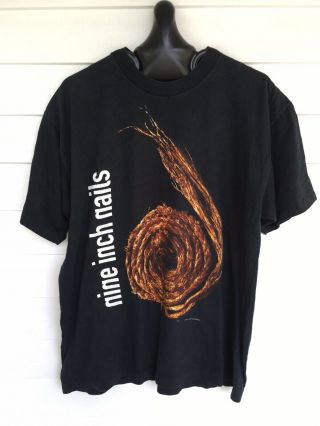 Vintage 1995 Nin Nine Inch Nails Further Down The Spiral T Shirt Size Xl