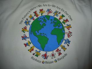 Vtg 90s Grateful Dead Bears The Future Is Here Reduce Reuse Recycle T - Shirt Xl