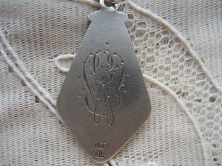 Antique Art Nouveau 800 Silver German Charm w Boy looking in Pond to catch Frog 5