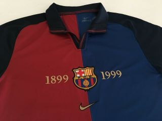 BARCELONA FC 1999/00 Home Football Shirt M Soccer Jersey NIKE Vintage Maglia 6