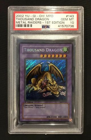 Yugioh Card Thousand Dragon 1st Edition Psa 10 Mrd - 143 Secret Rare Gem