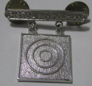 Sterling Usmc Pistol Marksman Badge United States Marine Corps Military Pin