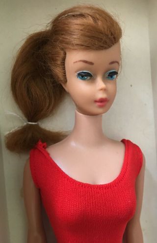 1964 Redhead SWIRL PONYTAIL Barbie Doll in Red Swimsuit 850 Really Conditi 2