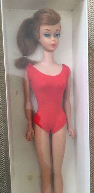 1964 Redhead SWIRL PONYTAIL Barbie Doll in Red Swimsuit 850 Really Conditi 8