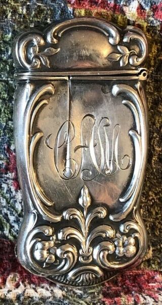 Antique Sterling Silver Art Nouveau Snuff Box Or Match Safe -