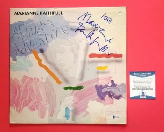 Marianne Faithfull Signed Vintage Lp Album With Bas Beckett Psa Jsa