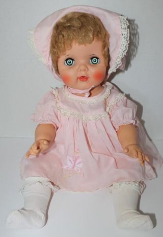 Uneeda Vintage Girl Doll 1950 19 Inch Soft Vinyl Baby Dollkin Face