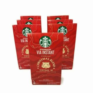 Starbucks Via Christmas Blend Vintage Instant Coffee 84 Packets 7 Boxes