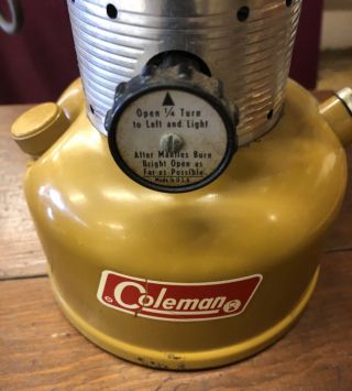 Coleman Gold Bond Lantern 228F Yellow Vintage Goldbond 1972 Pyrex Globe 5
